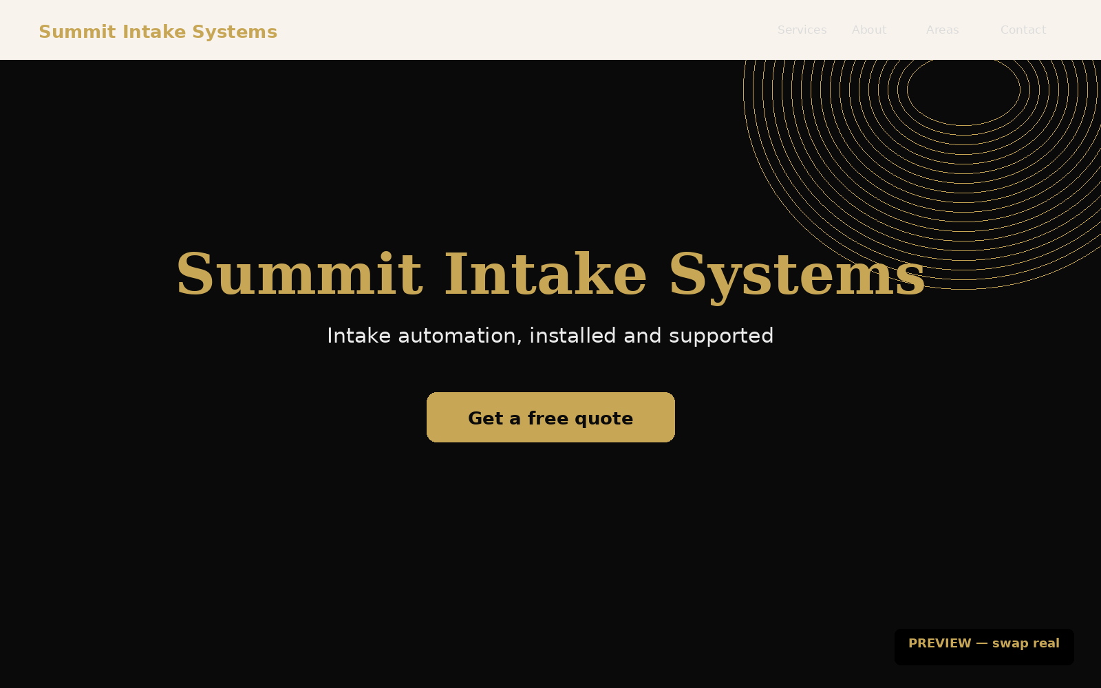 Summit Intake Systems website preview